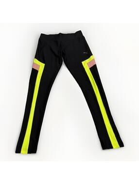 Women’s Puma Mesh Insert Leggings Black/pink/lime Size Large
